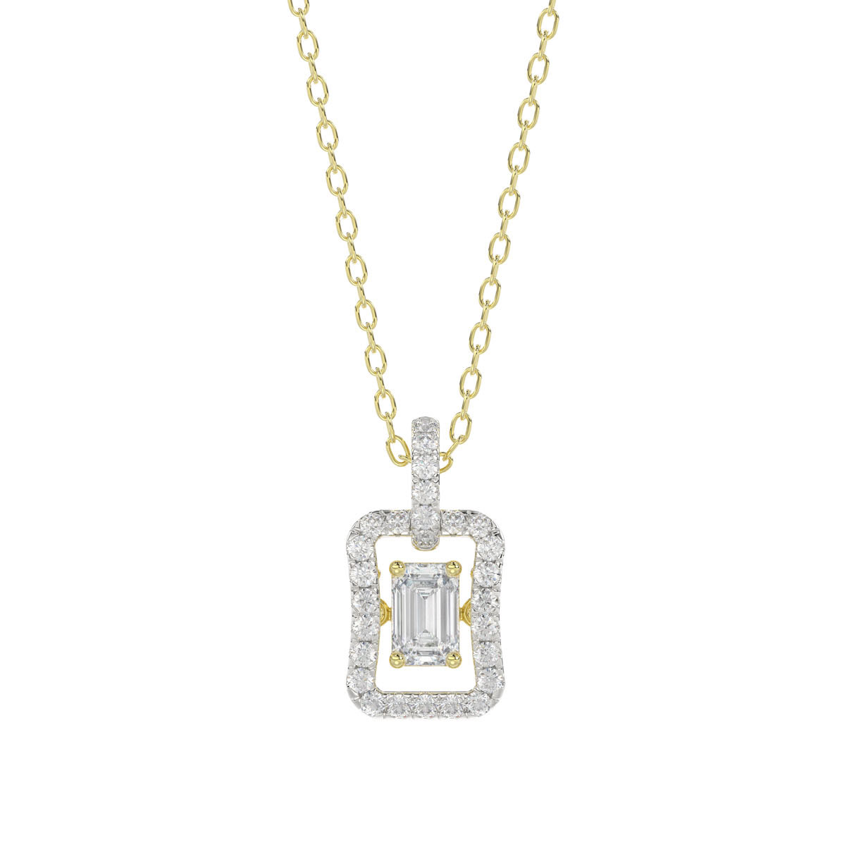 LADIES DANCING DIAMOND PENDANT WITH CHAIN 3/4CT RO...