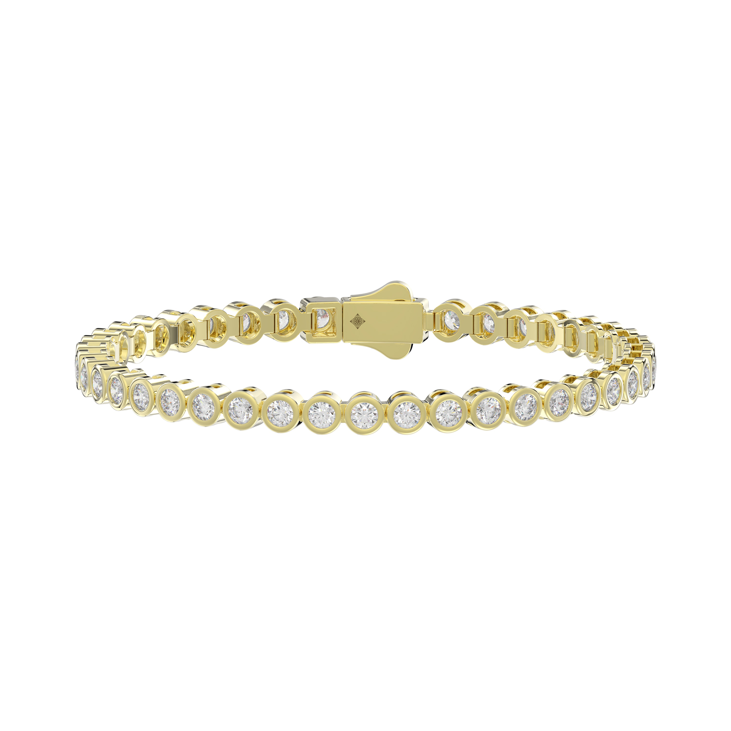 LADIES BRACELET 5.00CT ROUND DIAMOND 14K YELLOW GO...
